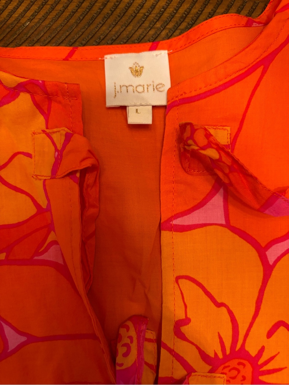 NWT - J.Marie Lizzie peplum blouse. Gorgeous, vibrant color – large - Picture 10 of 11